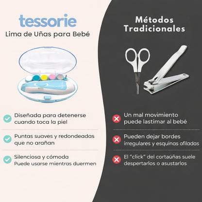 Tessorie™ Lima Eléctrica Segura para Uñitas de Bebé